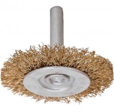 Wire wheel brush brassed ø50mm (2) with shank