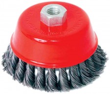 Twist knot wire cup brush ø 75mm for angle ginder