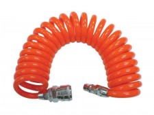 Air PU spiral hose ø6.5x9.5mm 5m with quick couplings 1/4M&F RD