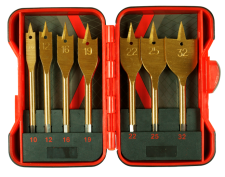 Flat Speed spade bits for wood 1/4" hex shank 7 pcs SET RAIDER