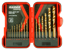 Drill Bits Set 15pcs. Ø1.5-10mm Set HSS+TIN RAIDER