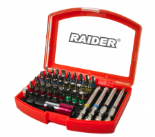 Screwdriver Bits & magnetic holder quick-change 1/4" 42 pcs. Set RAIDER