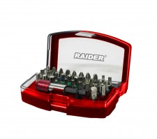 Screwdriver Bits & magnetic holder quick-change 1/4" 32 pcs. Set RAIDER