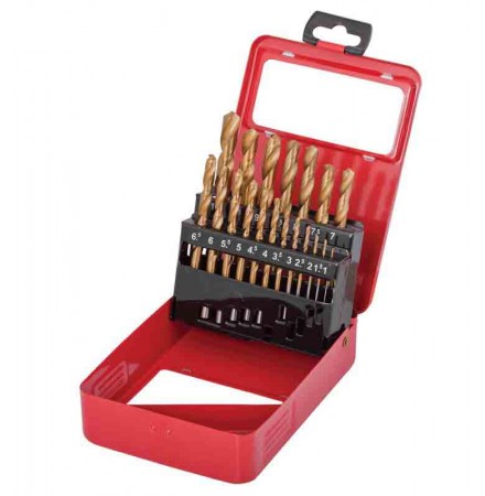 Свредла за метал 19бр ø1.0-10mm HSS + TIN комплект