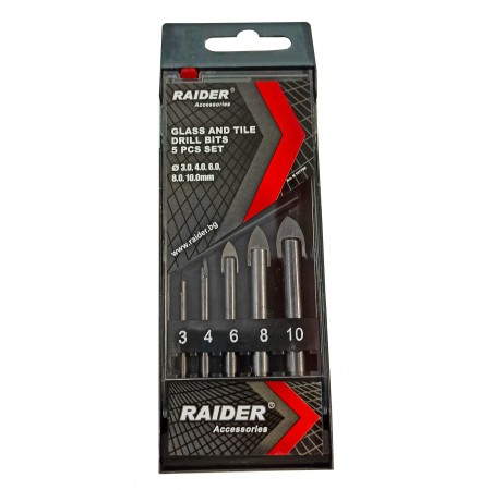 Burghiu ptr sticlă 5 buc/Set RAIDER