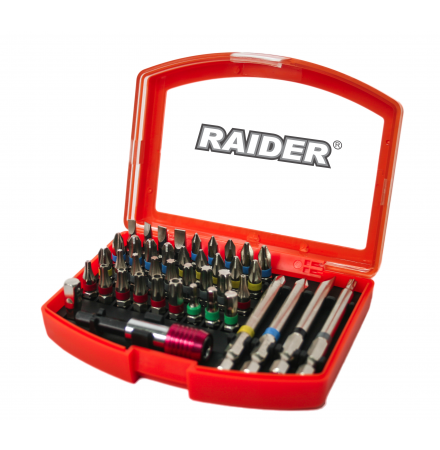 Накрайници и магнитен държач бърз захват 1/4" 42 бр. к-т RAIDER
