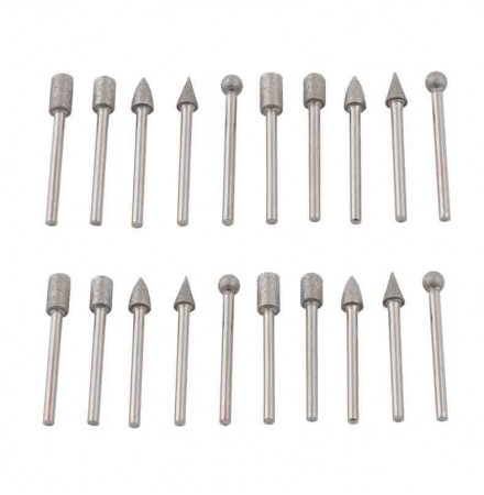 Diamond burrs ø3 20pcs. set