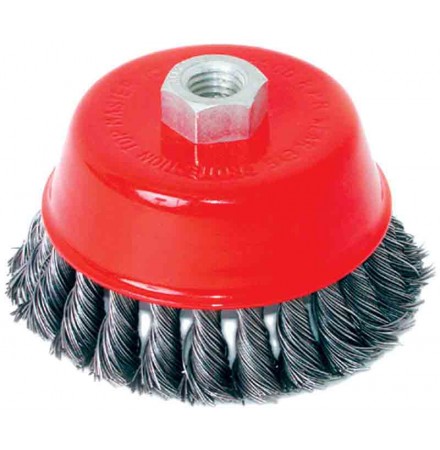 Twist knot wire cup brush ø 75mm for angle ginder