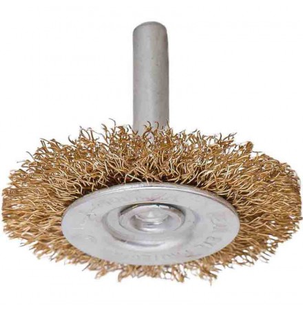 Wire wheel brush brassed ø100mm (4) with shank